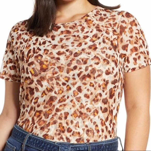 Mesh Leopard Print Top‎ - Picture 1 of 7
